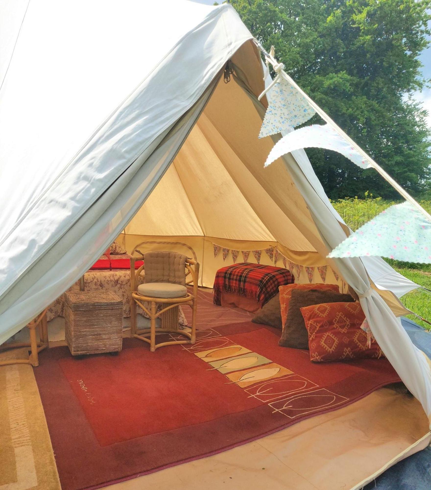 Bell Tent One Of Three To Rent Fully Equipped Private Equipped Kitchen Tents Too *